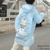 Kids Cartoon Graphic Hooded Raincoat Blue- size XL Brand new